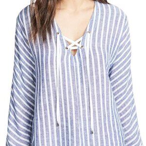 Rails Women's Lily Blue and White Striped Top, Size L